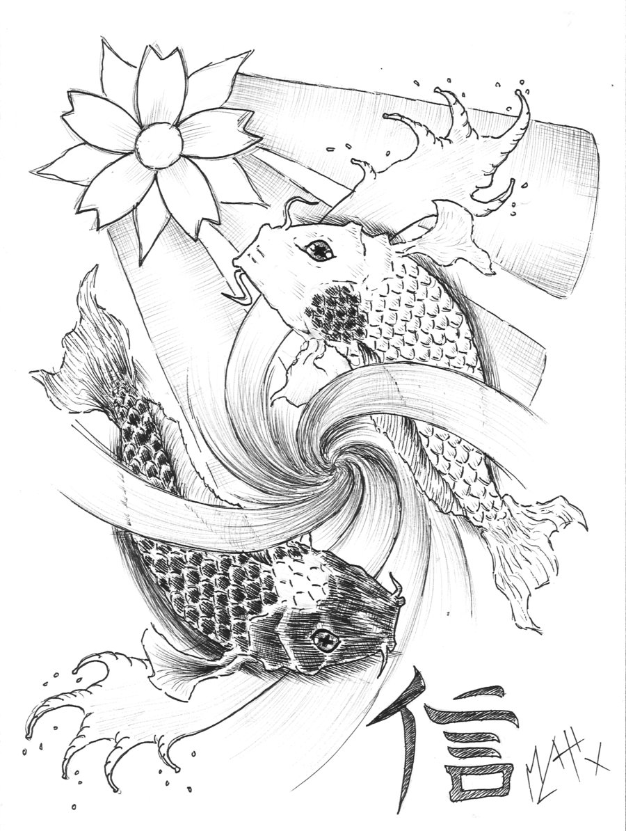900x1194 Yin Yang Koi By Lepurple