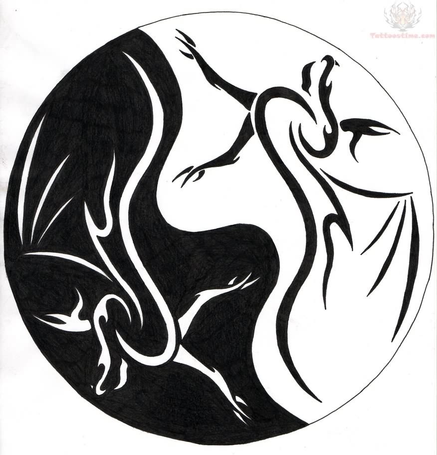 876x913 Dragon Bat Ying Yang Tattoo Sample Tattoos Tattoo