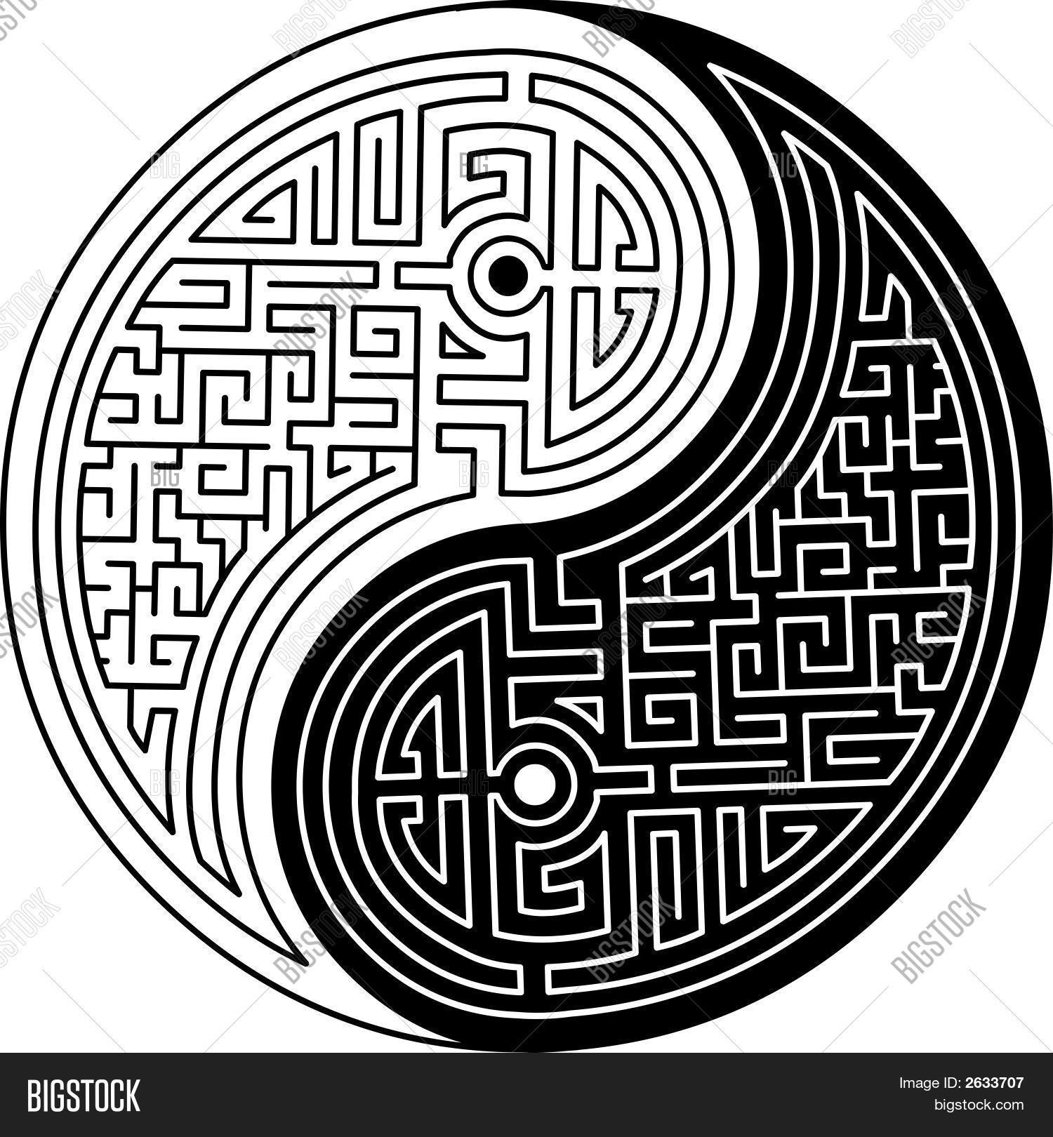 1500x1620 Yin Yang Maze.eps Vector Amp Photo Bigstock