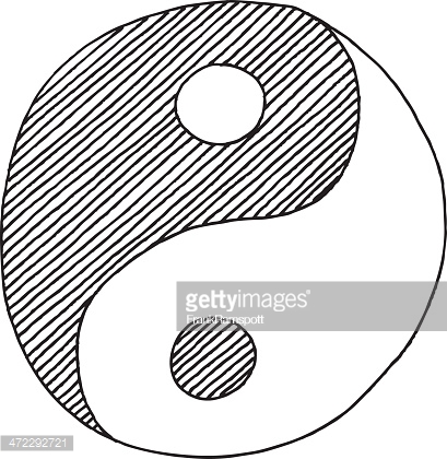 409x420 Yin Yang Sign Drawing
