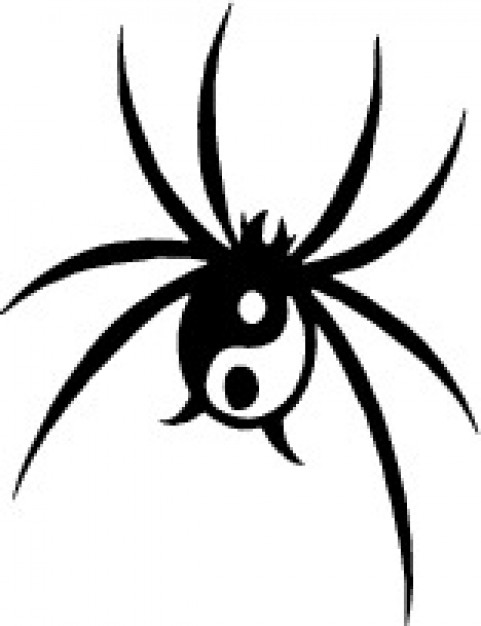 481x626 Black Spider With Yin Yang Symbol Vector Free Download