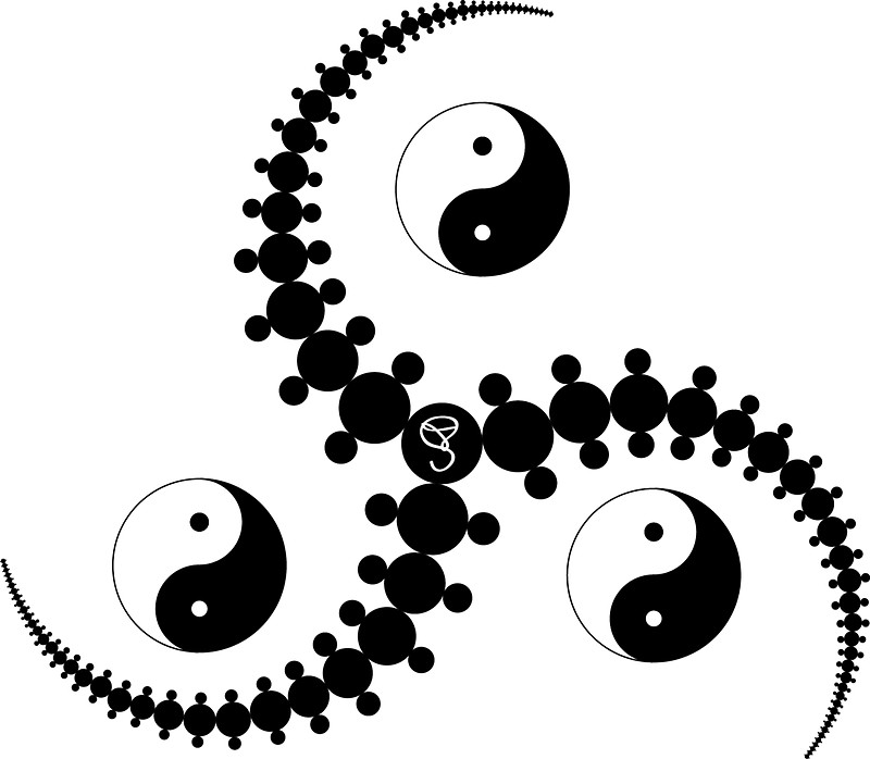 800x698 Chinese Yin Yang Triple Symbol Stickers By Isnessomz Redbubble