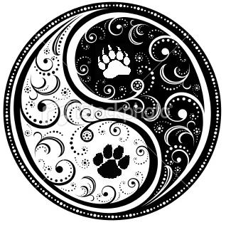 318x316 Yin Yang Paw Prints By Lokiink