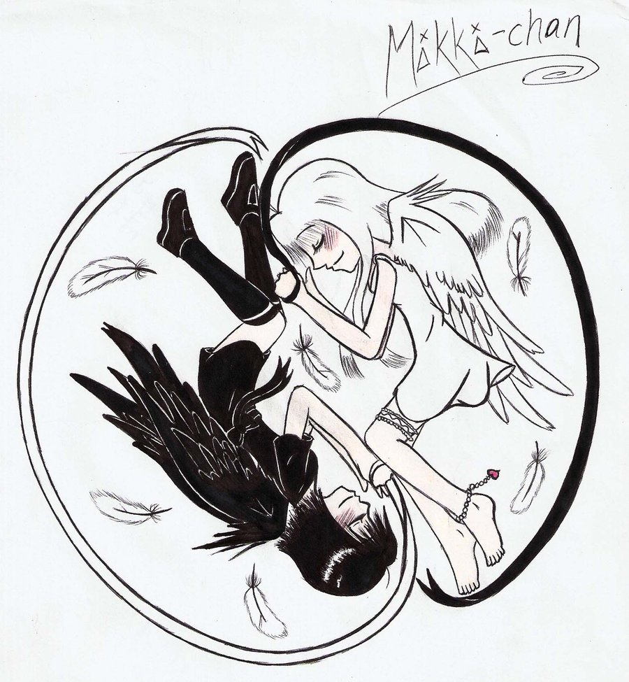 900x975 Ying Yang Angels By Xxangelicnekoxx