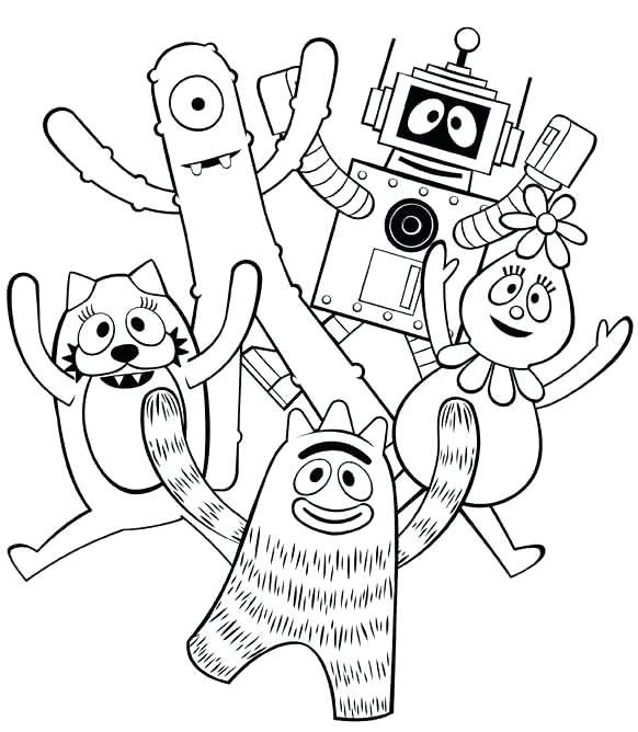 582x668 Yo Gabba Gabba Coloring Page Hold Flower In Her Hand In Yo