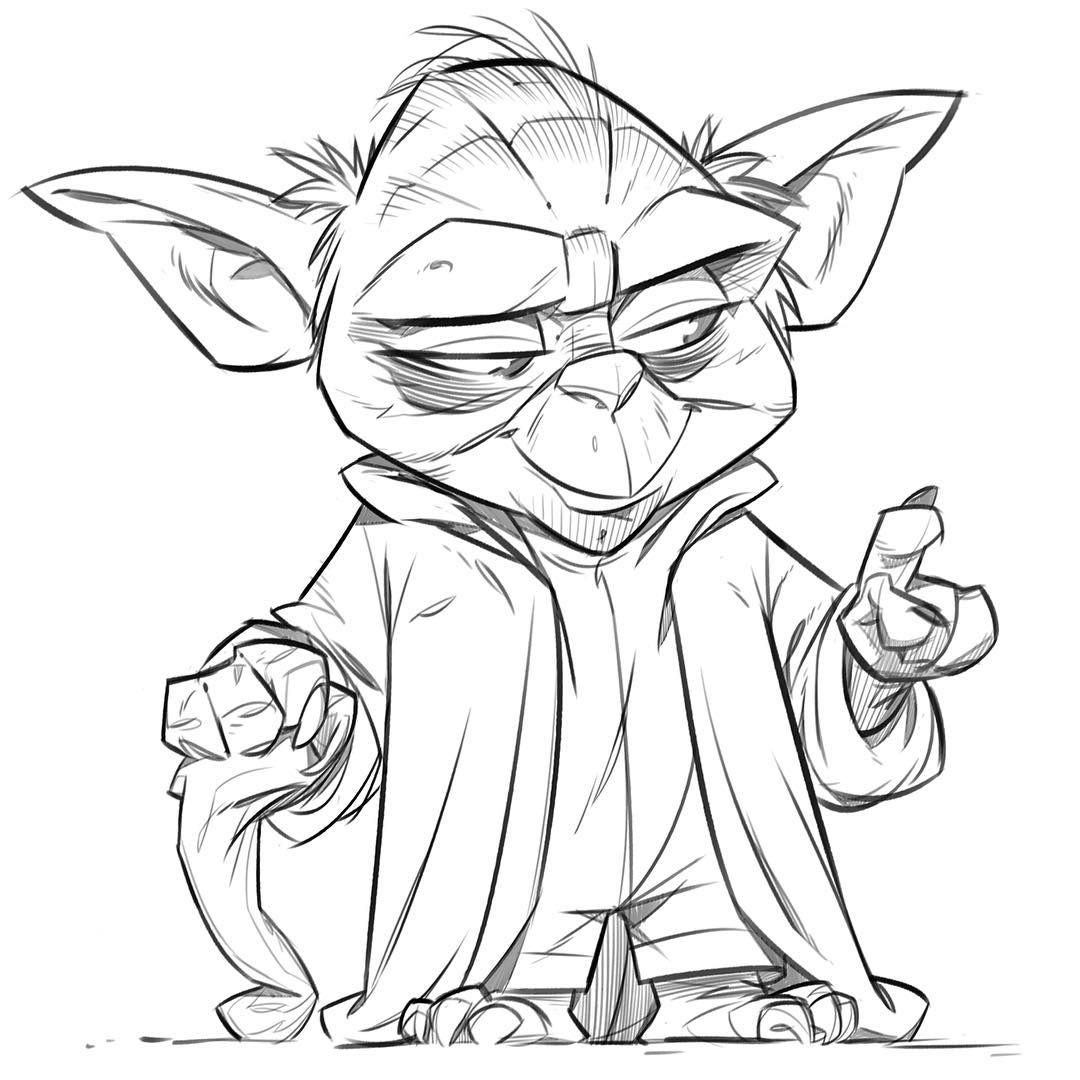 1080x1080 Yoda Doodle! Star Wars Doodles, Drawings