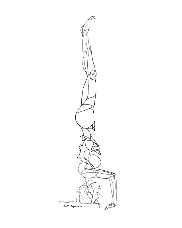 640x800 Headstand Yoga Line Drawings Yoga, Fitness Journal