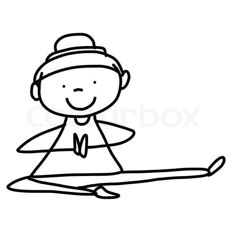 800x800 Cartoon Hand Drawing Woman Practicing Yoga Stock Vector Colourbox