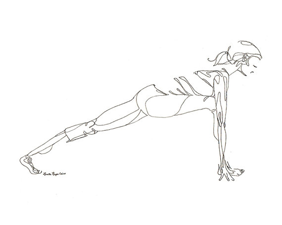570x456 Yoga Line Drawing Lunge Pose