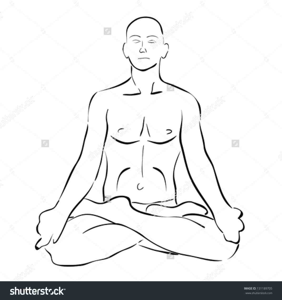 1185x1264 Doing Yoga Girl Lotus Position Drawing Doing Yoga Vector Stock