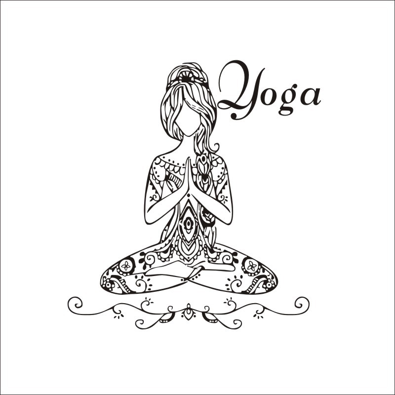 800x800 60x57cm Yoga Sports Beautiful Girl Black White Wallpapers Stickers