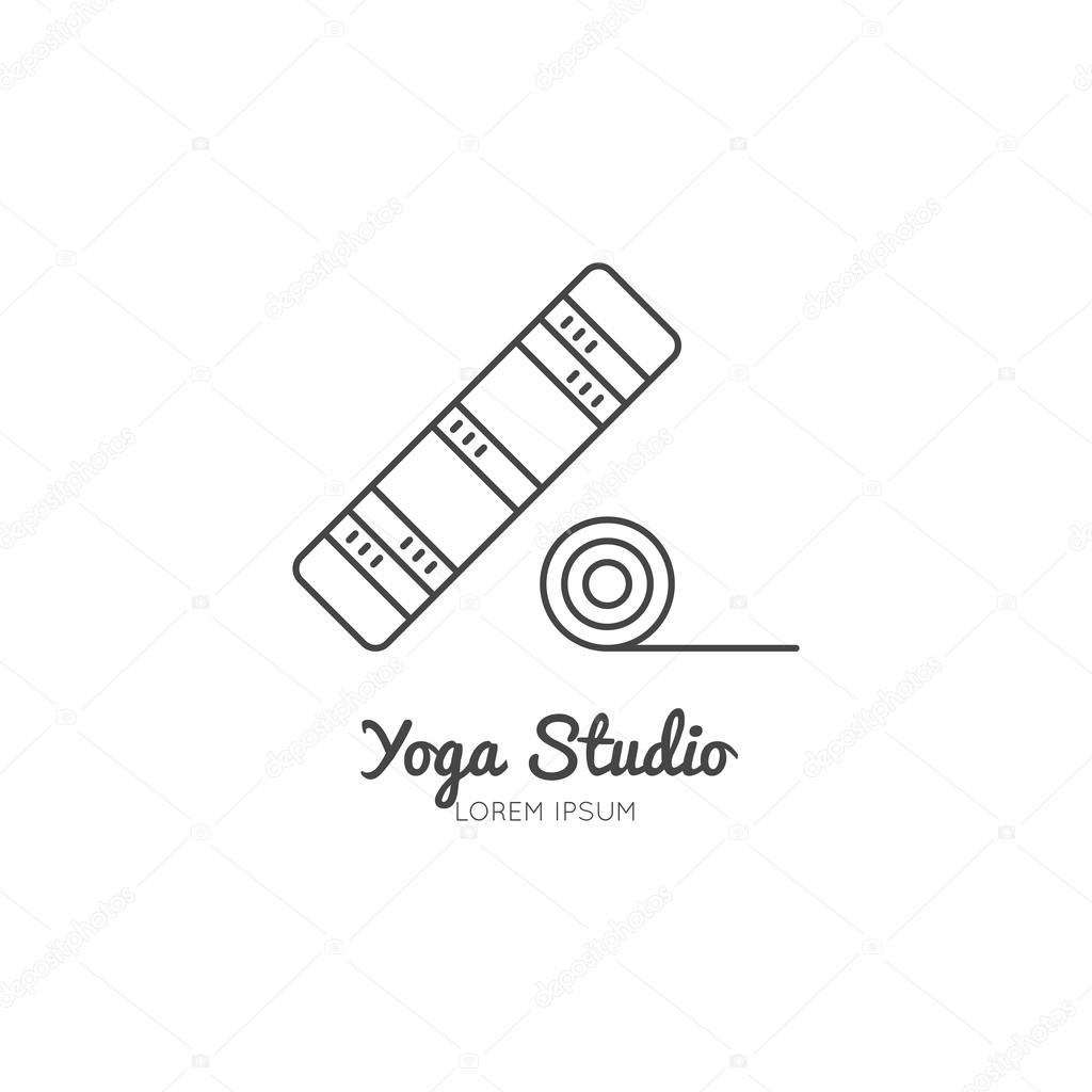 1024x1024 Single Logo With A Yoga Mat Stock Vector Favetelinguis199