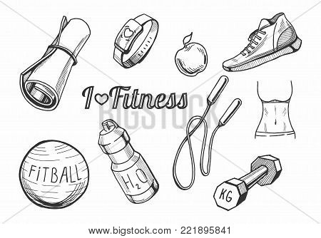 450x334 Vector Illustration Fitness Items Vector Amp Photo Bigstock