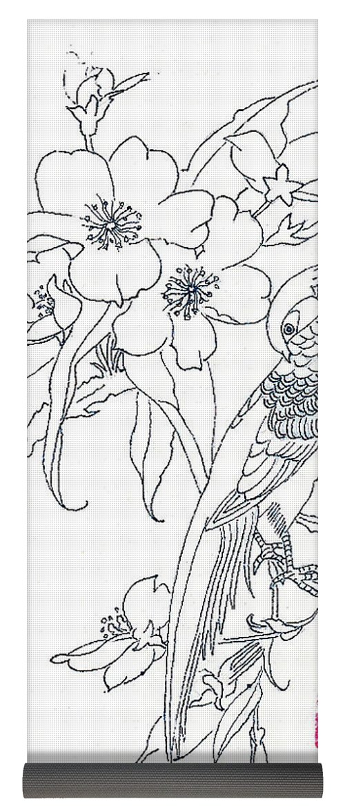 500x1171 Bird And Flowers Yoga Mat For Sale By Michael Vigliotti