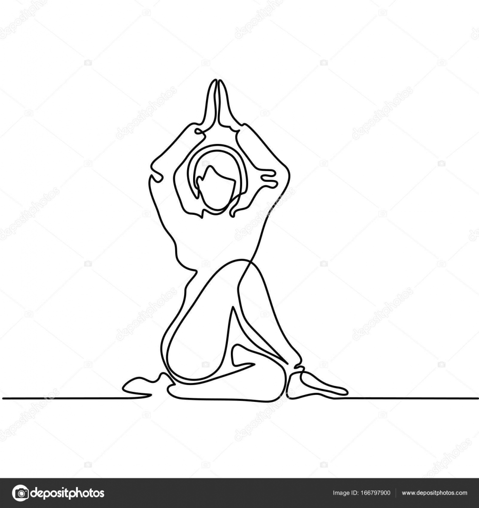 965x1024 Woman Doing Exercise In Yoga Pose Stock Vector Valenty