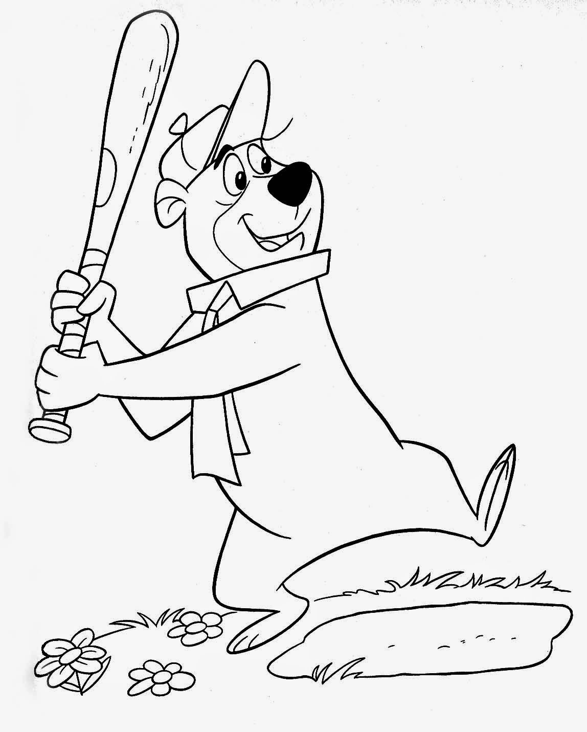 1148x1431 Yogi Bear (Not Berra) Playing Baseball Page From A Coloring Book