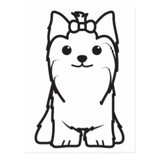 324x324 Cartoon Yorkshire Terrier Postcards Zazzle