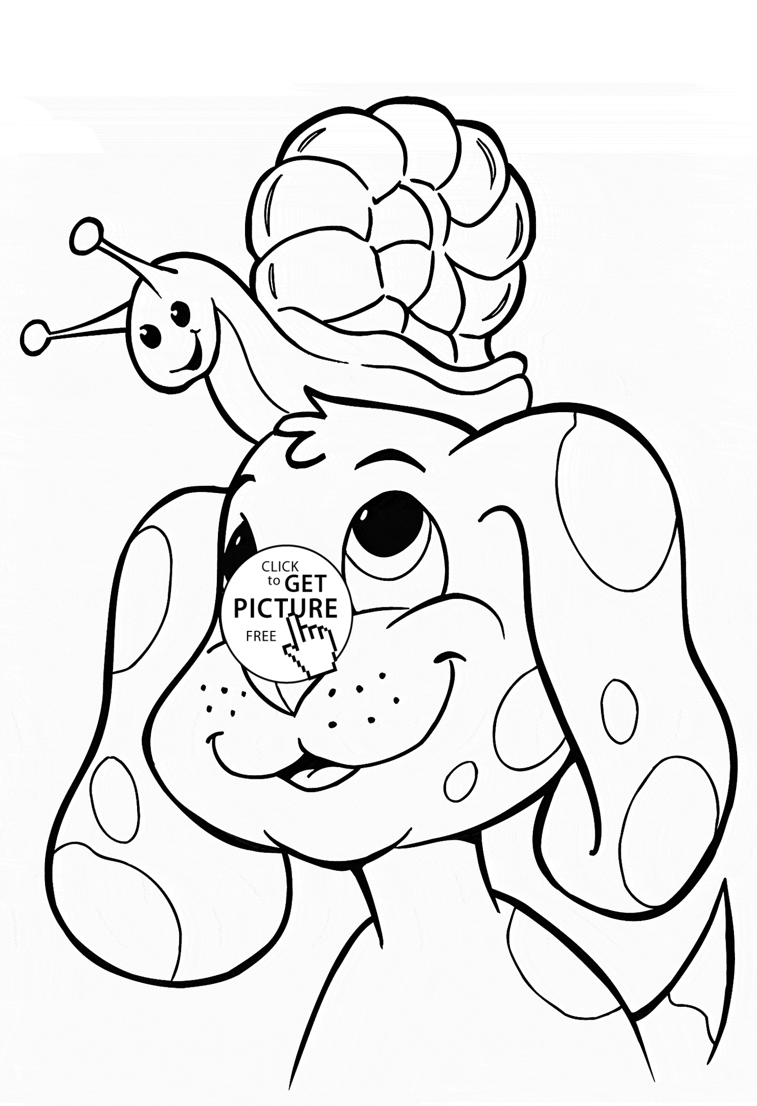 1480x2163 Puppy And Snail Coloring Page For Kids, Animal Coloring Pages
