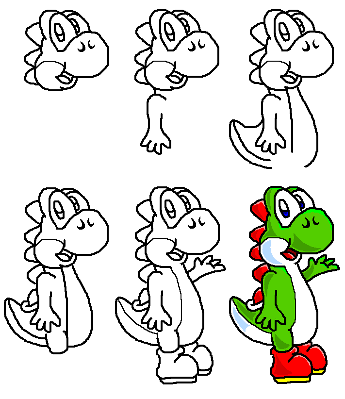 711x822 How To Draw Yoshi's Body By Meleekirby