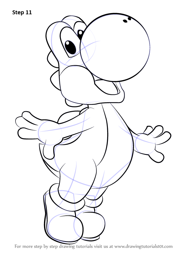 599x846 Learn How To Draw Yoshi From Super Mario (Super Mario) Step By