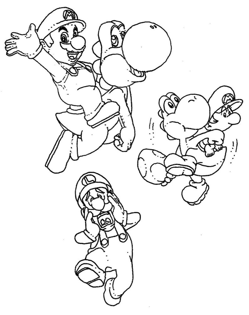 795x1005 Mario, Mario Jr., Yoshi, And Luigi By Bi9mik3