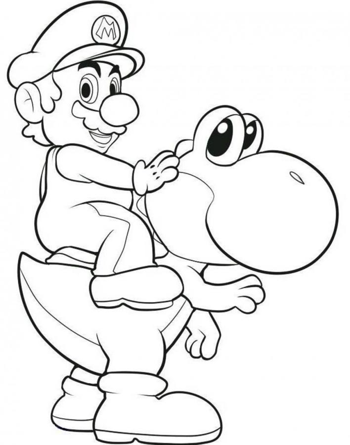 708x900 Super Mario Coloring Pages Yoshi Printable In Amusing Page Photo