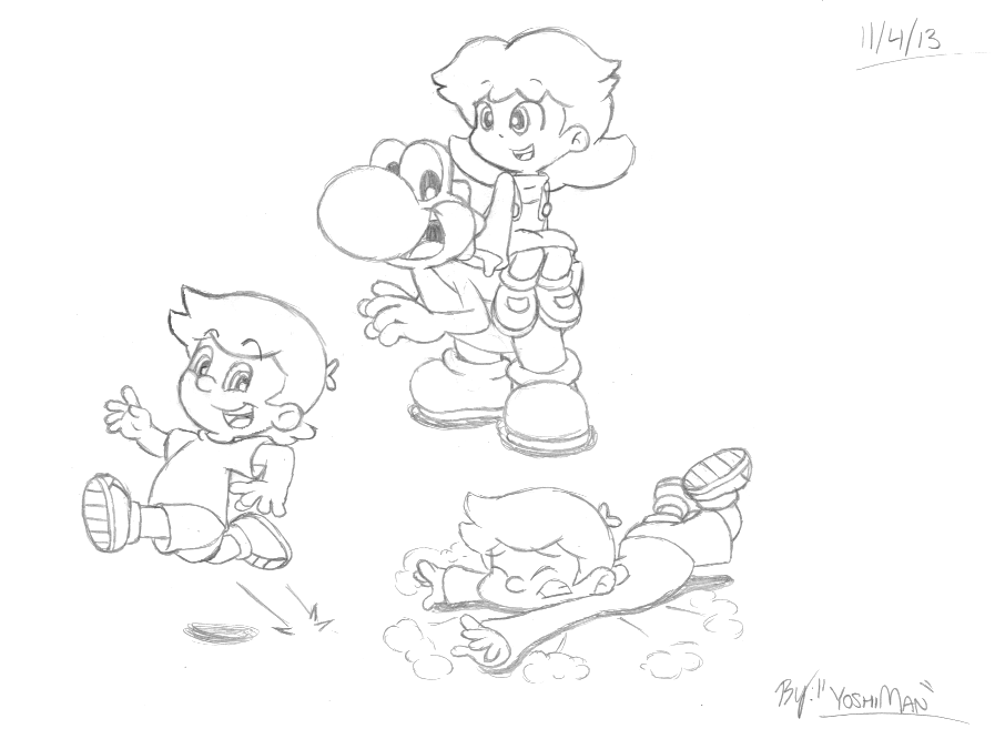 906x666 Yoshi And The Kids Commission By Yoshiman1118