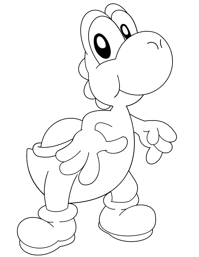 670x867 Cute Cartoon Yoshi For Kids Coloring Page H Amp M Coloring Pages