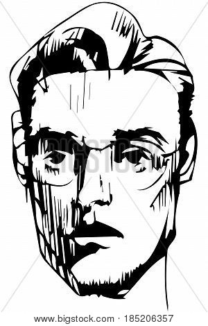 300x470 Vector Sketch Young Guy Glasses Vector Amp Photo Bigstock