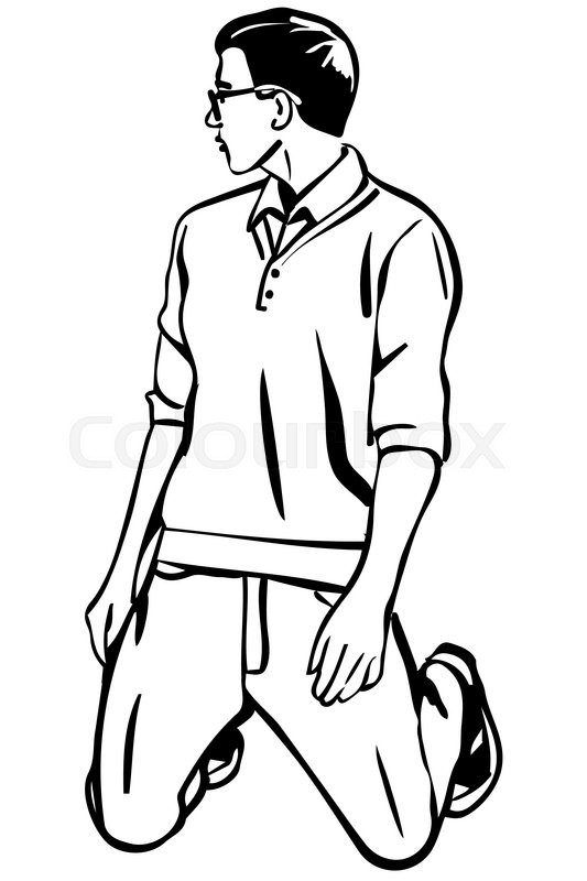 533x800 Black And White Vector Sketch Of A Young Man With Glasses On Her