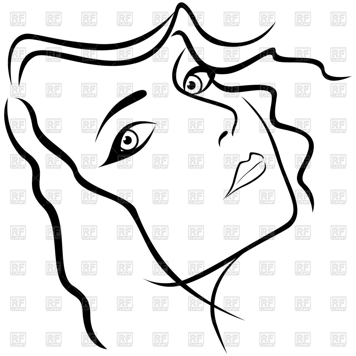 1200x1200 Women Face Sketch Outline Face Of Beautiful Young Woman
