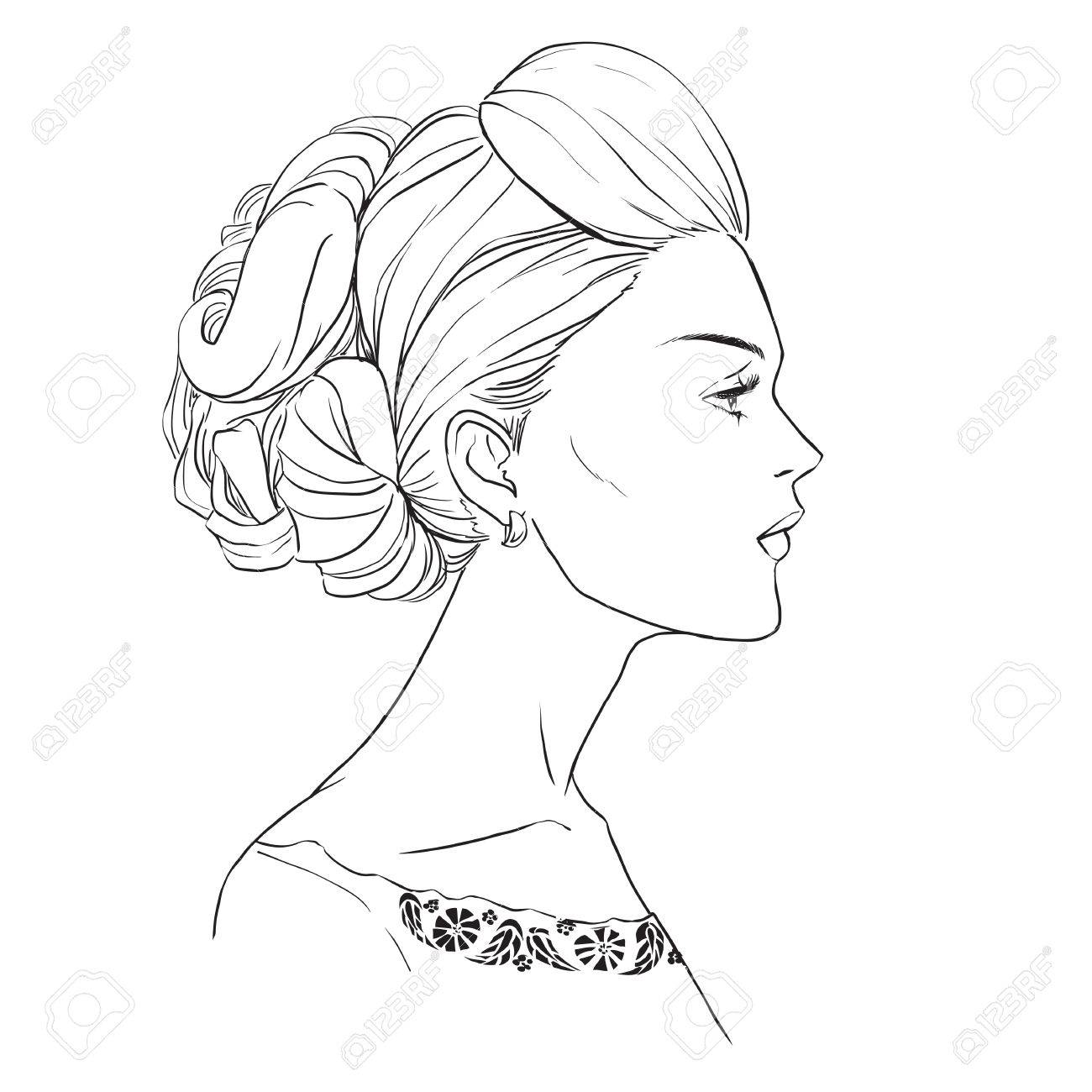 1300x1300 Closeup Profile Portrait Of Beautiful Young Woman With Elegant