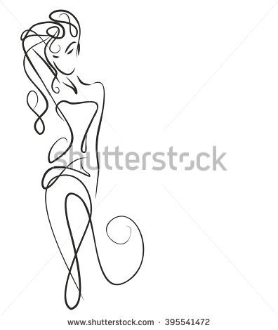 396x470 Vector Graphic With Beautiful Young Girl Model For Design. Fashion