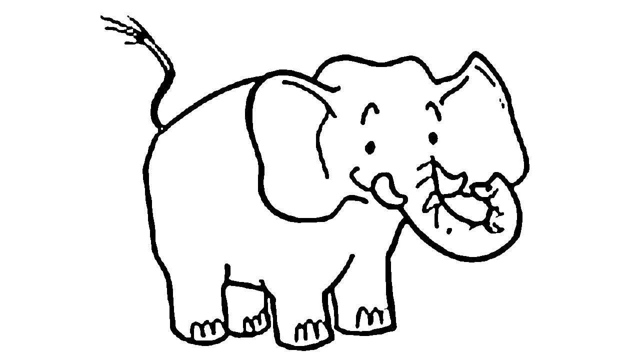 1280x720 How To Draw A Simple Elephant