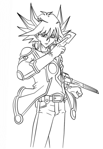 333x480 Yusei Fudo From Yu Gi Oh! 5ds Coloring Page Free Printable