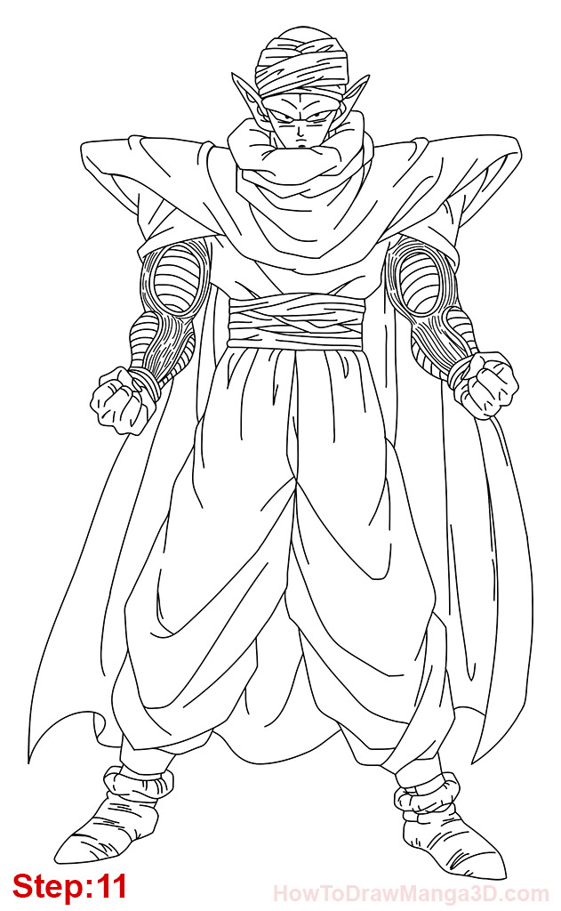631x1024 How To Draw Piccolo From Dragon Ball Step 11 Z