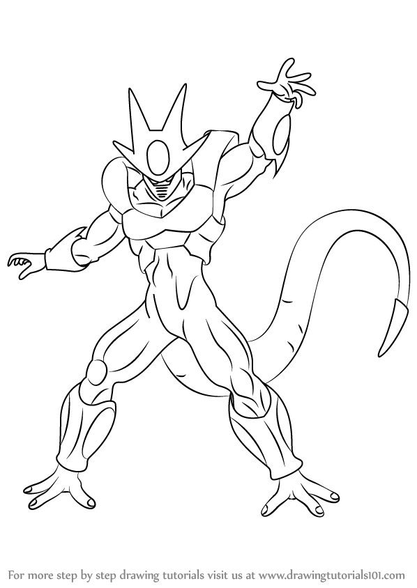 598x844 Learn How To Draw Cooler From Dragon Ball Z (Dragon Ball Z) Step