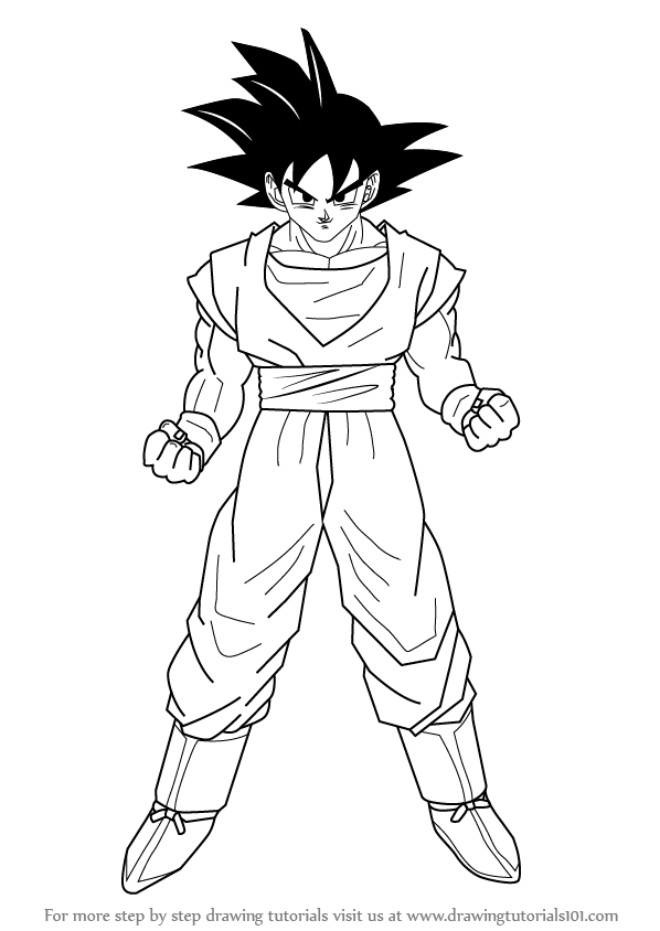 598x844 Learn How To Draw Goku From Dragon Ball Z (Doraemon) Step By Step