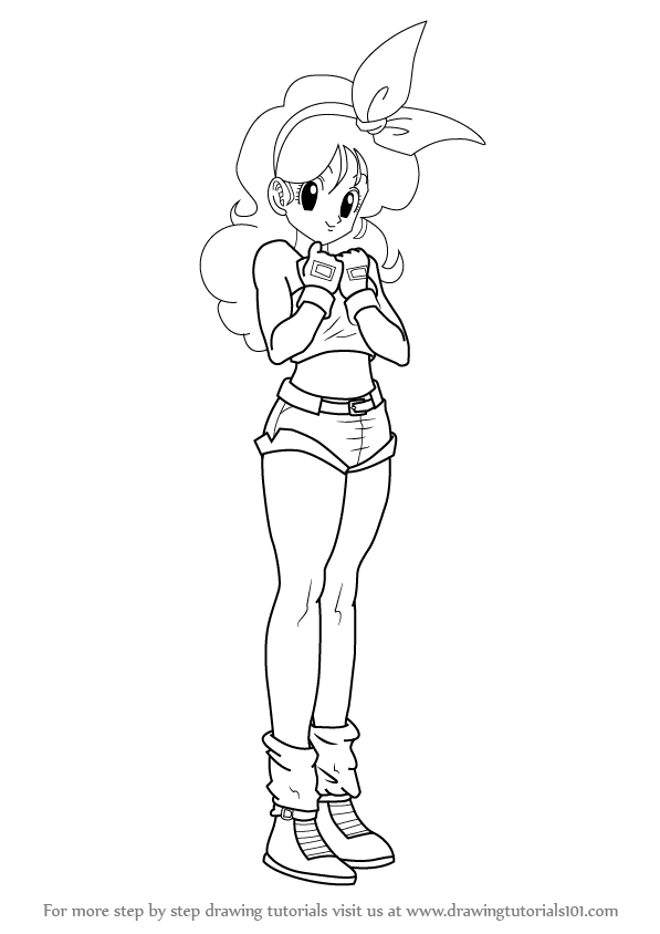 597x844 Learn How To Draw Lunch From Dragon Ball Z (Dragon Ball Z) Step By