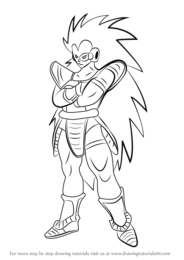596x842 Learn How To Draw Raditz From Dragon Ball Z (Dragon Ball Z) Step
