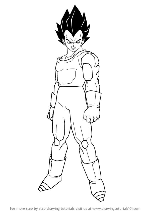 598x844 Learn How To Draw Vegeta From Dragon Ball Z (Dragon Ball Z) Step