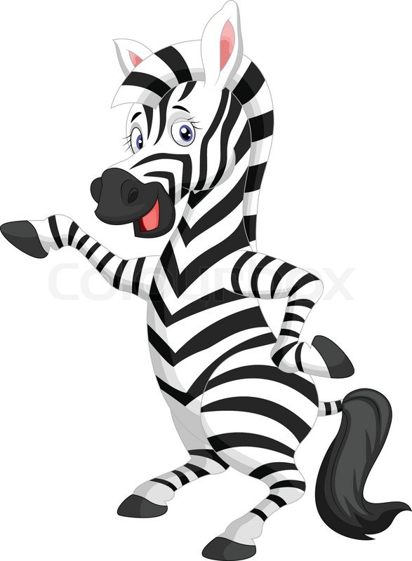 587x800 Vector Illustration Of Cute Zebra Cartoon Waving Hand Stock