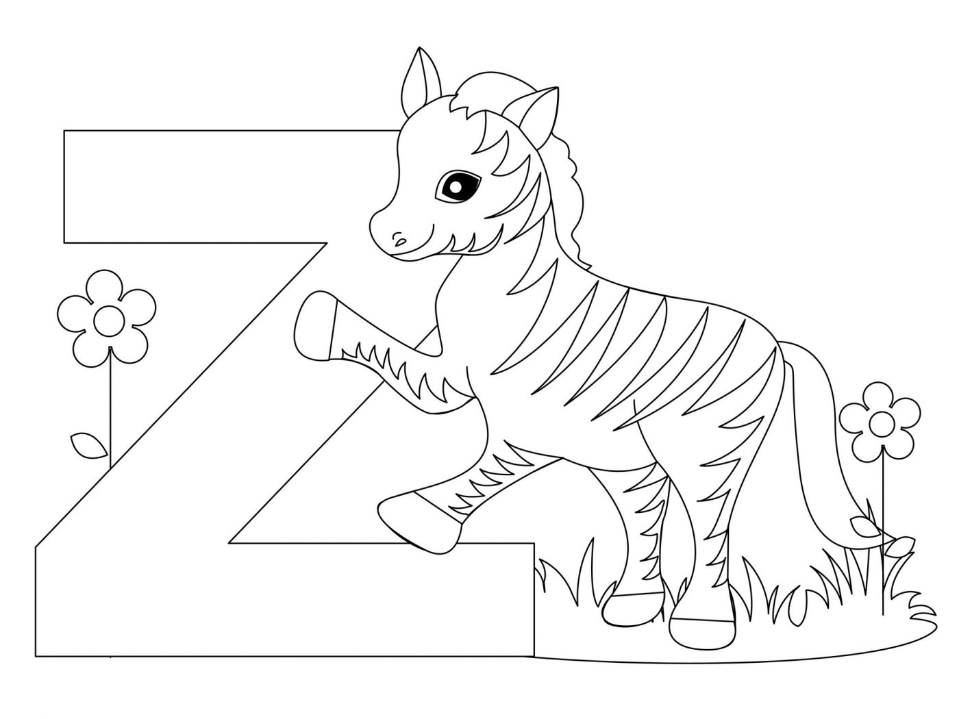 1400x1050 Letter Z Coloring Pages Is For Zebra To Print Free Printable Kids