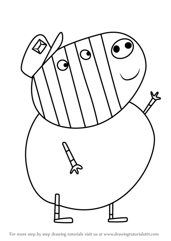 566x800 Learn How To Draw Mr. Zebra From Peppa Pig (Peppa Pig) Step By