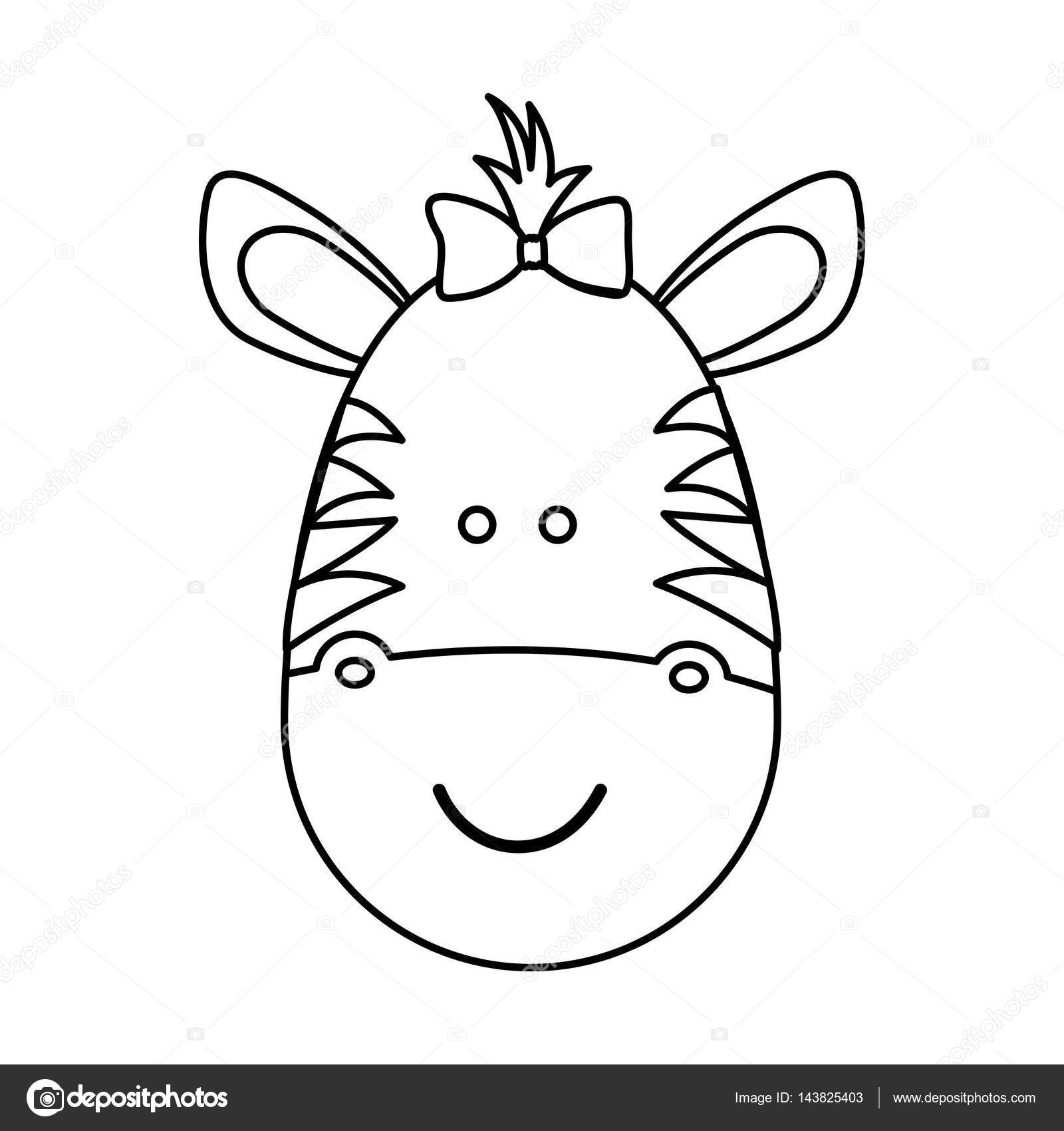 1600x1700 Figure Face Zebra Ribbon Bow Head Stock Vector Grgroupstock