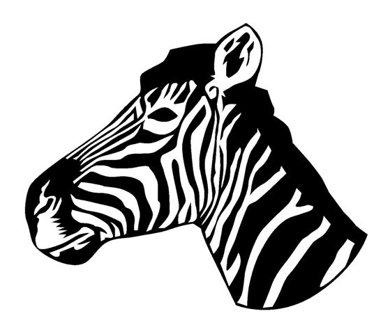 559x480 Zebra Head Decal Sticker