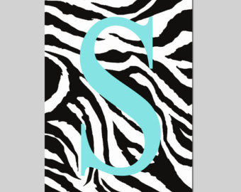 340x270 Zebra Print Initial Etsy