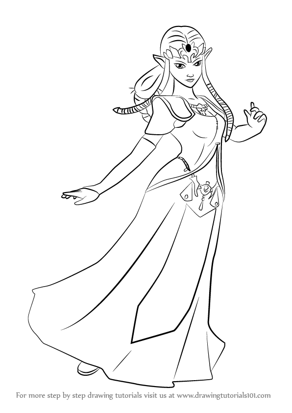 596x843 Learn How To Draw Zelda From Super Smash Bros (Super Smash Bros