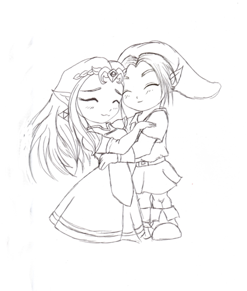 509x600 Link And Zelda By Sahan