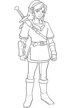 236x360 Link Coloring Pages Zelda Free Printable Zelda Coloring Pages